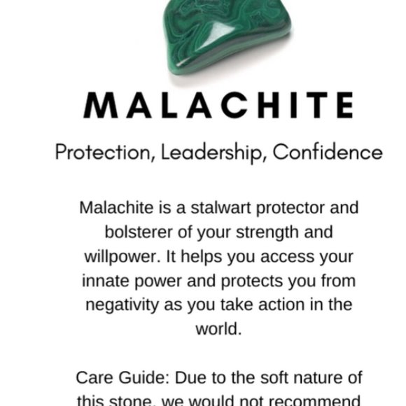 Malachite Moon Pendant Necklace 18K Gold Filled - Picture 4 of 5